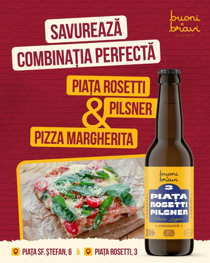 Postare Buoni e Bravi — pizza și bere artizanală