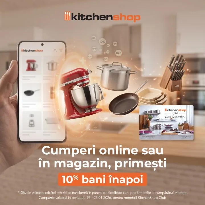 Postare KitchenShop — 10% bani înapoi