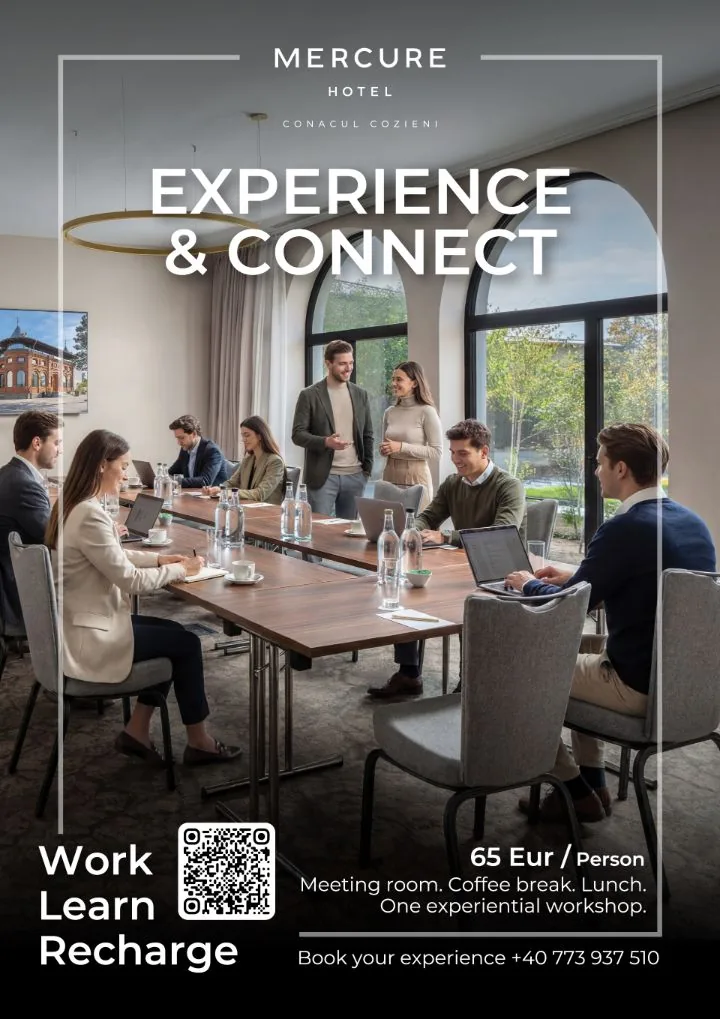 Afiș A4 Mercure — Experience & Connect
