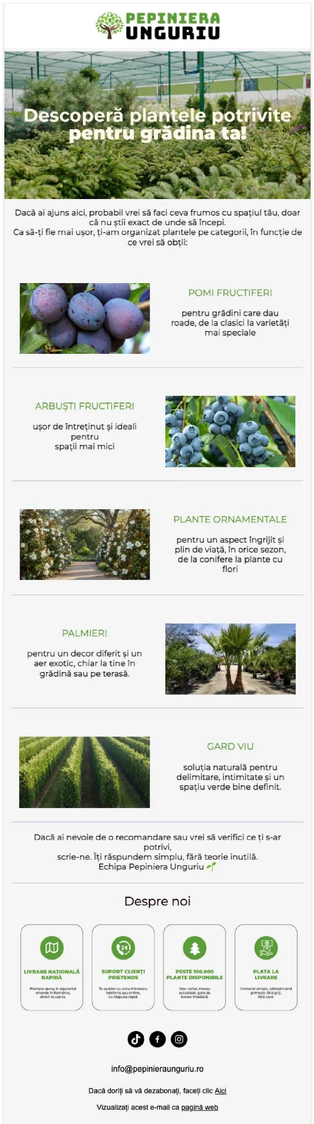 Newsletter Pepiniera Unguriu